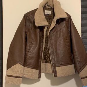 Brown leather jacket